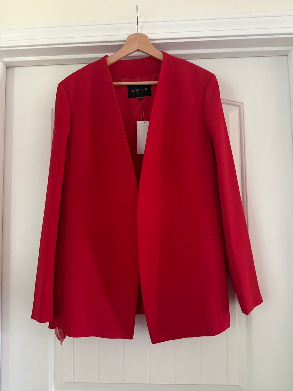 Lafayette 148 New York Vibrant Red Open-Front Blazer